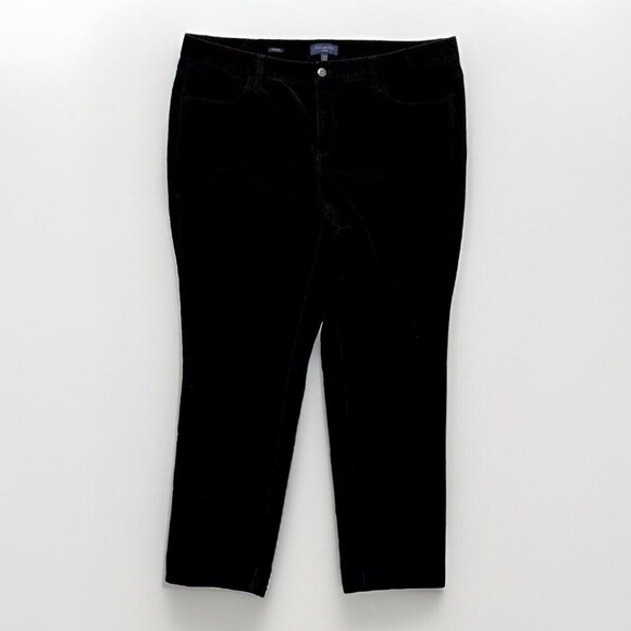 Talbots Pants Women 20 W‎ Black Heritage Corduroy Slim Ankle Stretch High Rise - Picture 1 of 8